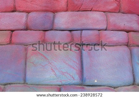 Colorful decorative relief wall imitating stone wall