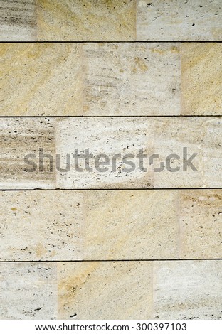 New stone cladding plates on wall closeup