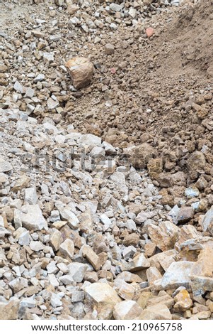 pile of rock and stone with soil background, pattern