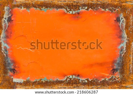 Rusty metal panel beside the car, texture, background, banner