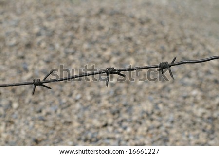 Barbed wire and ground