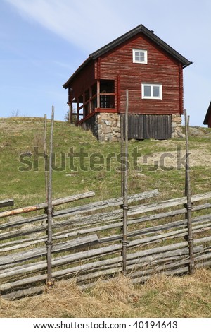 old wood house on hill