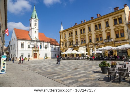 Varazdin, Croatia - SEPTEMBER 25, 2013: Photo of town hall square
