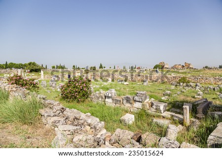 Hierapolis, Turkey. View of ruins in the archaeological area
