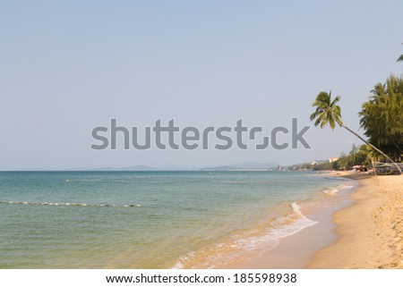 clean sandy beach and an easy wave on the ocean