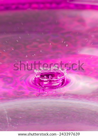 rose water and spray, similar to the crown, formed from an abandoned drops
