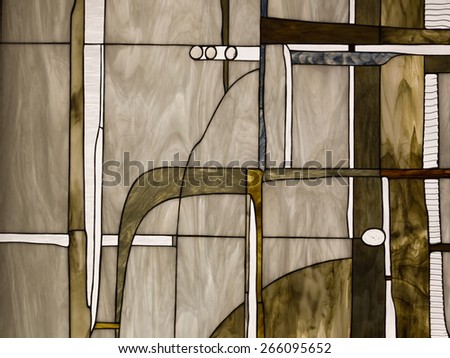 delicate stained glass from a beautiful glass with abstract pattern