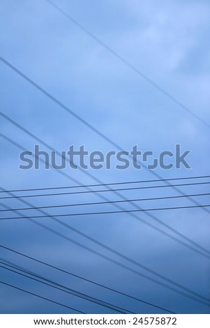 Blue sky with lead wires