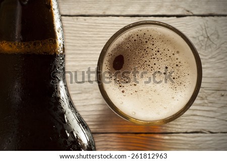 glass of beer top view