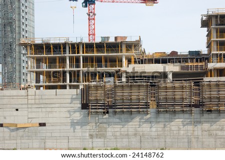 New construction site with building under development