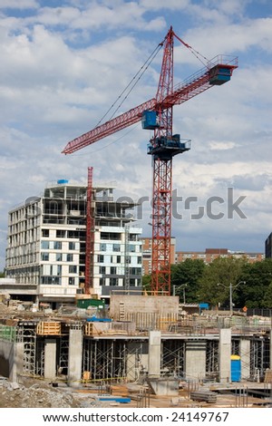 New construction site with building under development