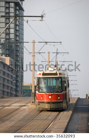 street car on a top of hill
