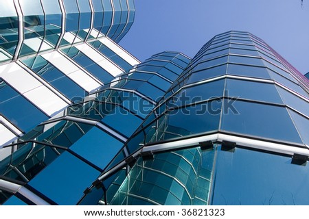 vanishing point building glass background