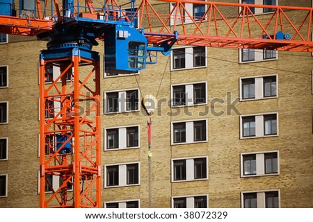 crane on building under construction background