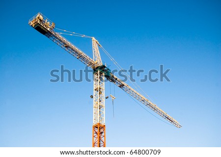 crane on top of building , construction site