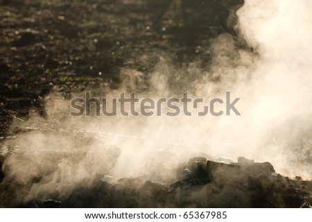 fire , smoke nature background