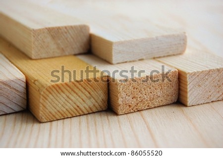 set of planks (molding), carpentry concept, wood material, background
