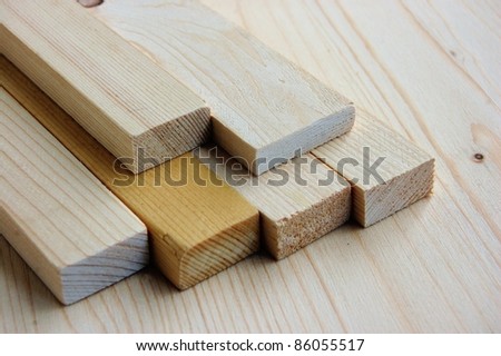 set of planks (molding), carpentry concept, wood material, background