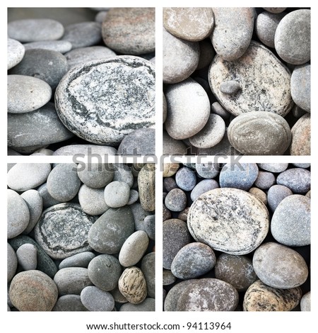 set of zen-like pebbles ; abstract  nature background