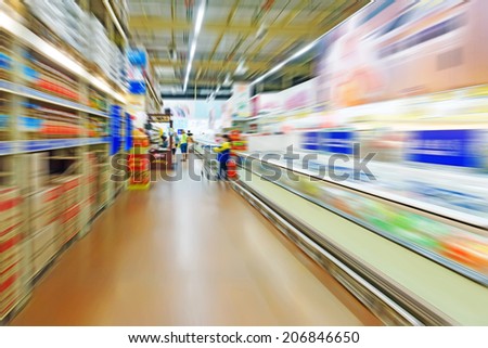 Empty supermarket aisle