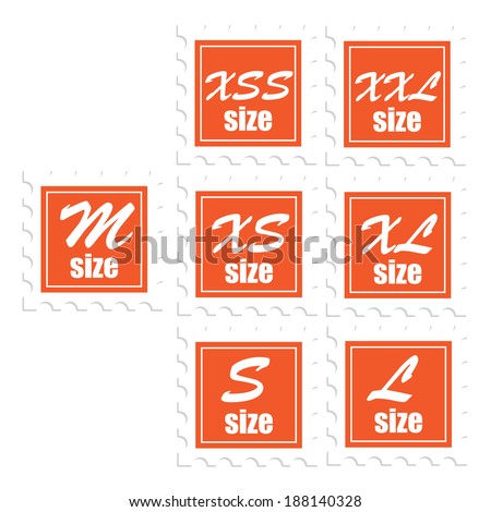 Clothing size orange labels - jpg.