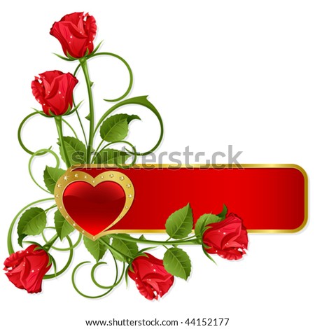 clip art hearts and roses. clip art hearts and roses. with gold heart and roses