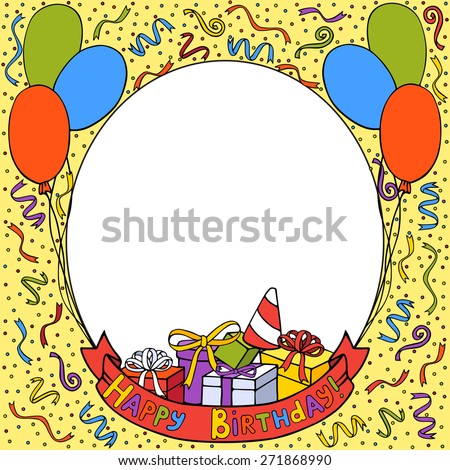 Holiday, birthday,party vector background. Happy birthday greeting card
