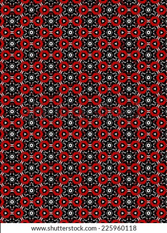 red on dark Abstract  decoration, retro floral and geometric ornament,  lace pattern