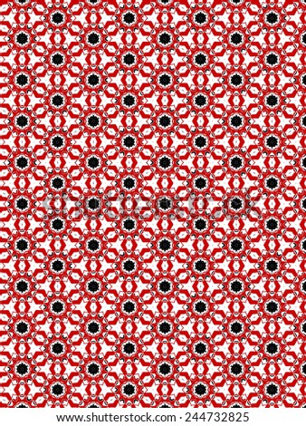 red Abstract  decoration, retro floral and geometric ornament,  lace pattern