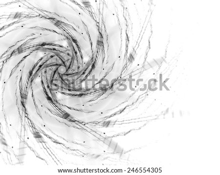 gray on white abstract fractal fantasy background with light rays