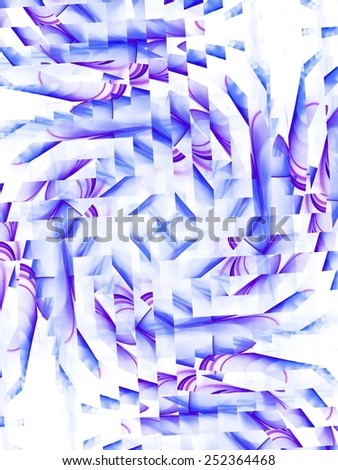 blue on white abstract fractal fantasy background with light rays