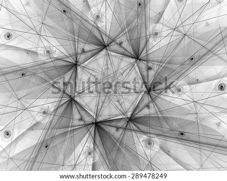 gray abstract fractal fantasy background with light rays