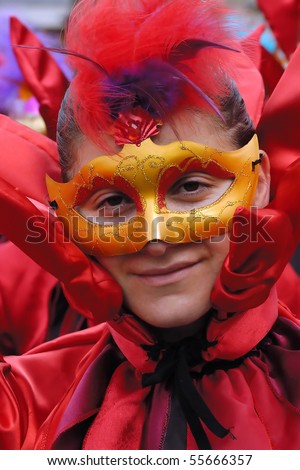 BELGRADE-JUNE 20 : BELGRADE BOAT CARNIVAL,Man with carnival mask,JUNE 20, 2010 in BELGRADE, SERBIA