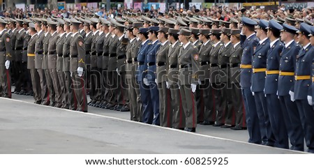 BELGRADE - SEPTEMBER 11th:Promotion of new Serbian army officers,New Serbian officers on parade ,September 11, 2010 in Belgrade, Serbia