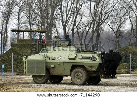 BELGRADE - FEBRUARY 13: Serbian Armed Forces Military Exercise - USCE-2011\