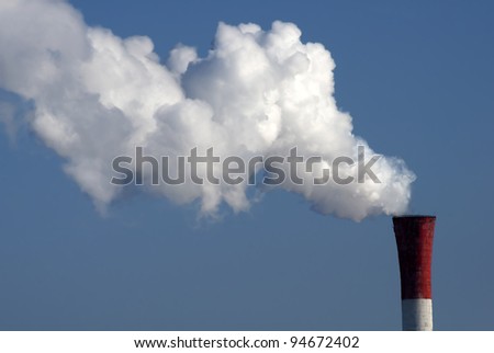 Cloud from industrial chimney, smog pollution concept