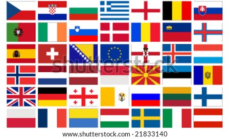 stock vector : set of all european flags vector illustration