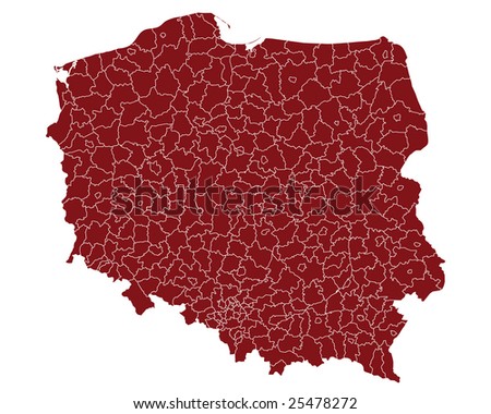 maps of poland. white map of poland with