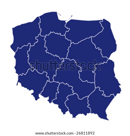 Map Of Poland. stock vector : map of poland