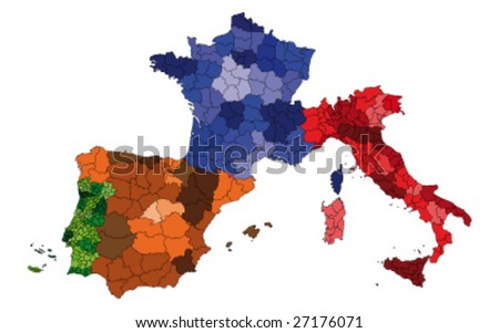 maps of france and italy. vector map of france,