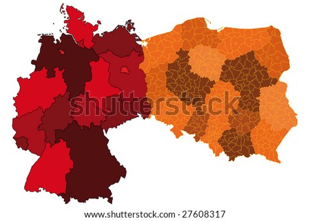 maps of germany and poland. map of poland and germany