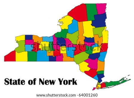 new york state map with counties. map of New York state with