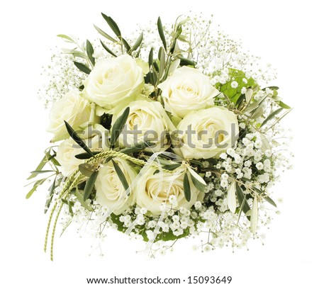 stock photo Wedding bouquet of white roses