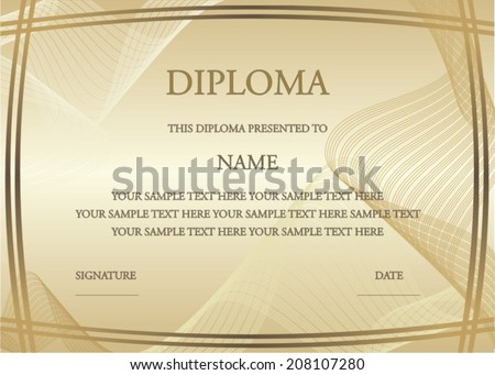 Vector illustration of gold diploma certificate Vector illustration of gold diploma certificate