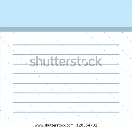 A blue blank note card template.
