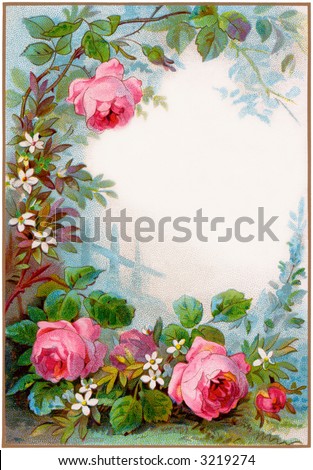 Logo Design Wallpaper on Circa 1890 Vintage Rose Border  Background   Illustration   3219274