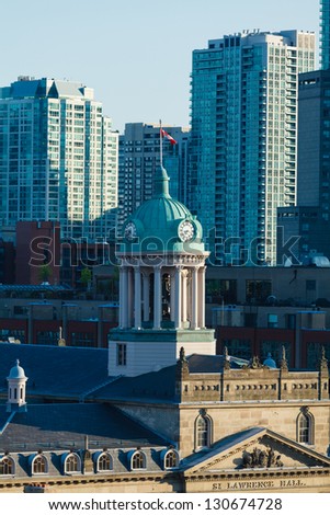 St.Lawrence Hall tower and hi-rise condos, downtown Toronto, Canada
