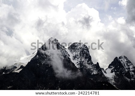 Scenic mountain landscape in a cloudy day, France