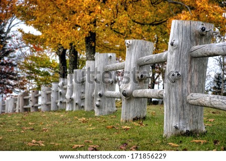 Tree Trunk Fence Posts - Springhill, Nova Scotia