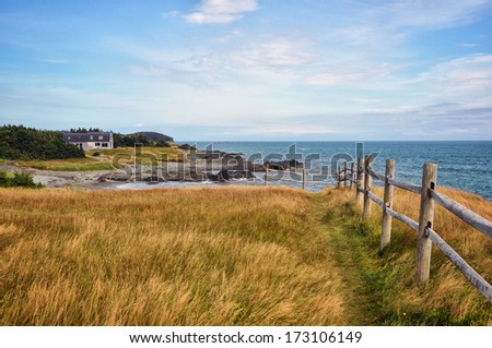 Atlantic Ocean Shoreline View from Point Michaud, Cape Breton, N